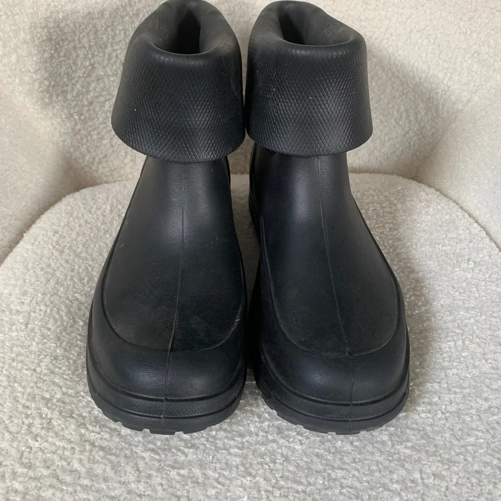 Crocs Allcast Rain Boots Black Mens 9 Rubber Waterproof Slip On Pull On Rainboot